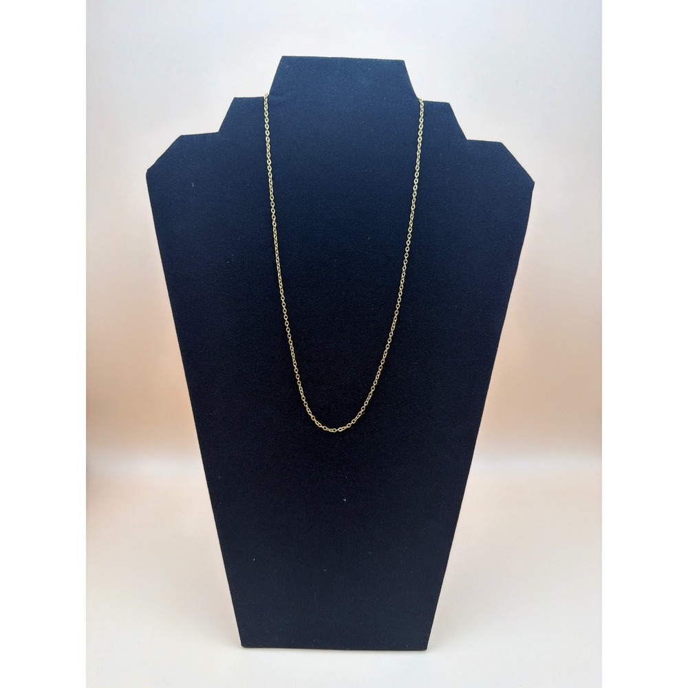 Gold Tone Cable Chain Necklace Minimalist Adjustable Link 18 Inch Women Jewelry